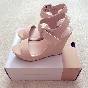 nude wedge heels